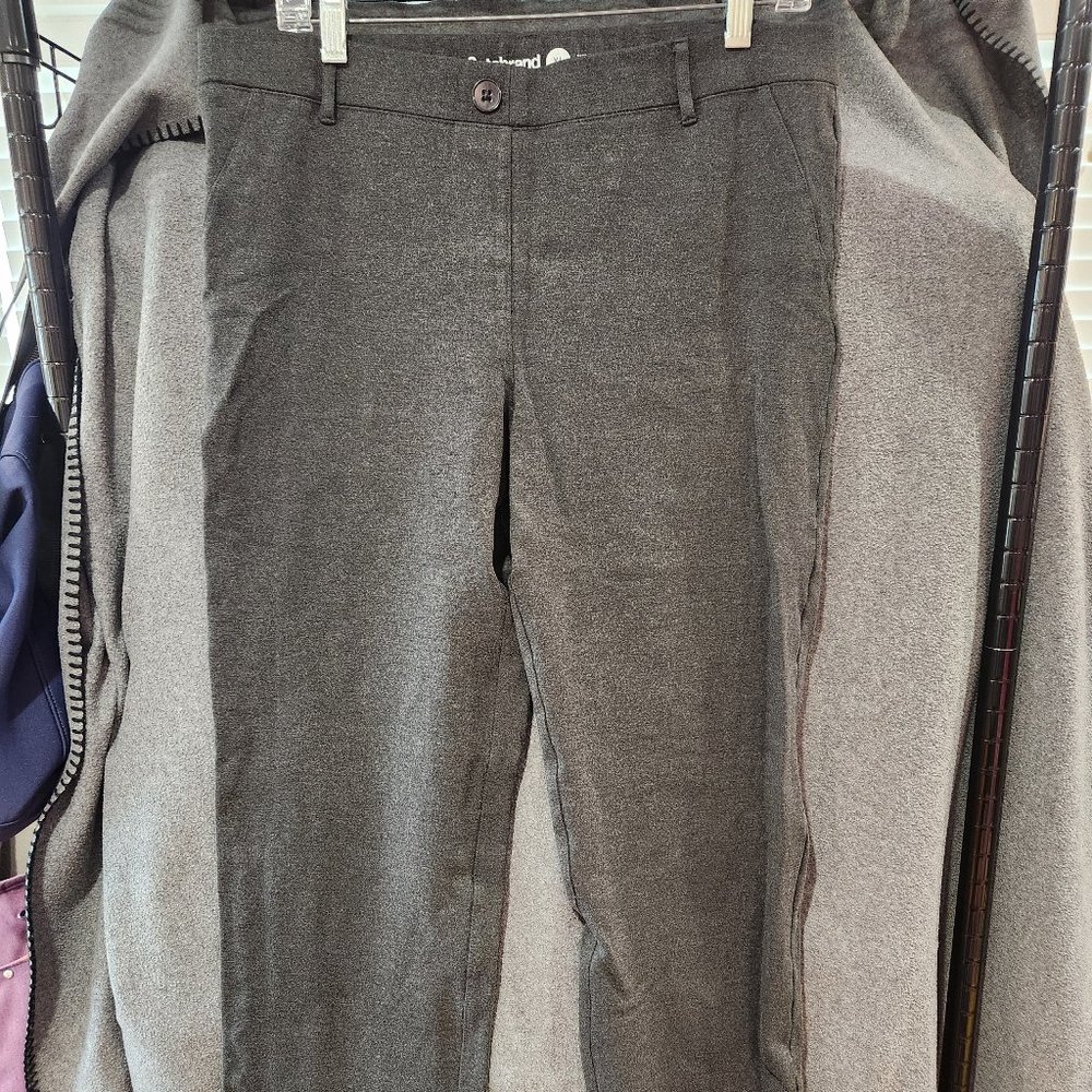 Betabrand Straight-Leg Classic Dress Pant Yoga Pants Charcoal